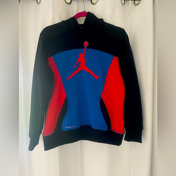 Jordan Other - Jordan Boys Black, Red, and Blue Sweater with hoodie size XL boys